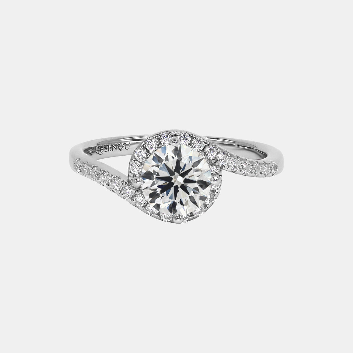 【716】"Begin Again" Tension-set Halo 1 Carat Moissanite Ring