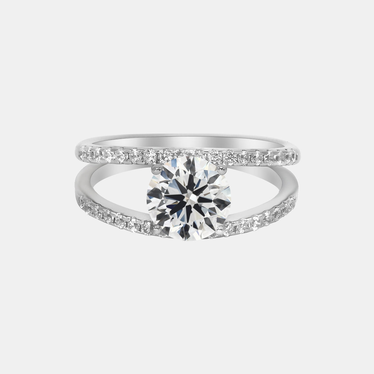 【726】"Begin Again" Split Tension Set 1.5 Carat Moissanite Ring