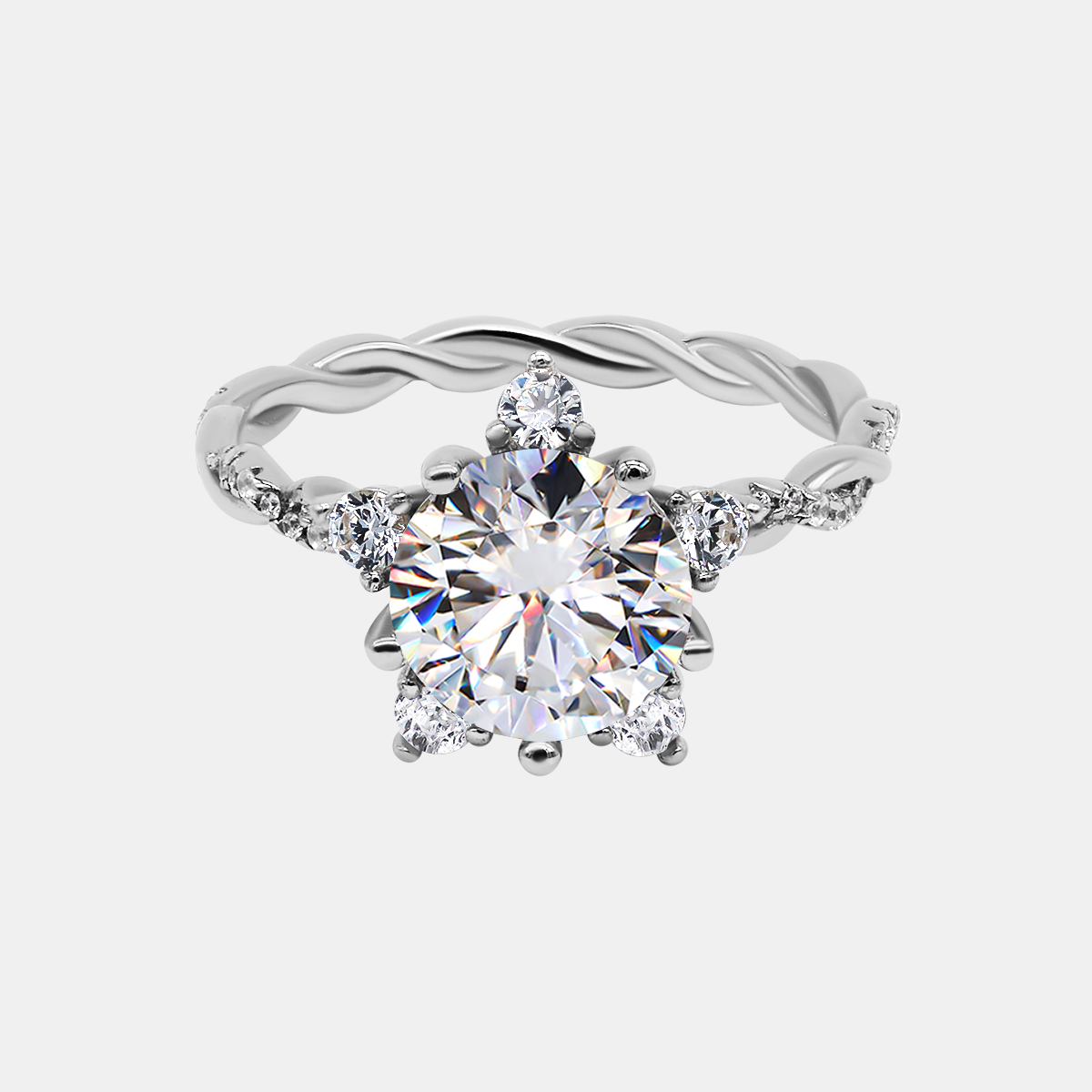 【806】Winter Serene 3CT Moissanite Ring