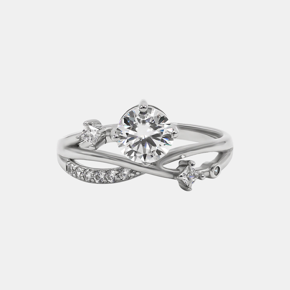 【437】"Cupid's Garden" 1 Carat Thorn Tiara Moissanite Ring