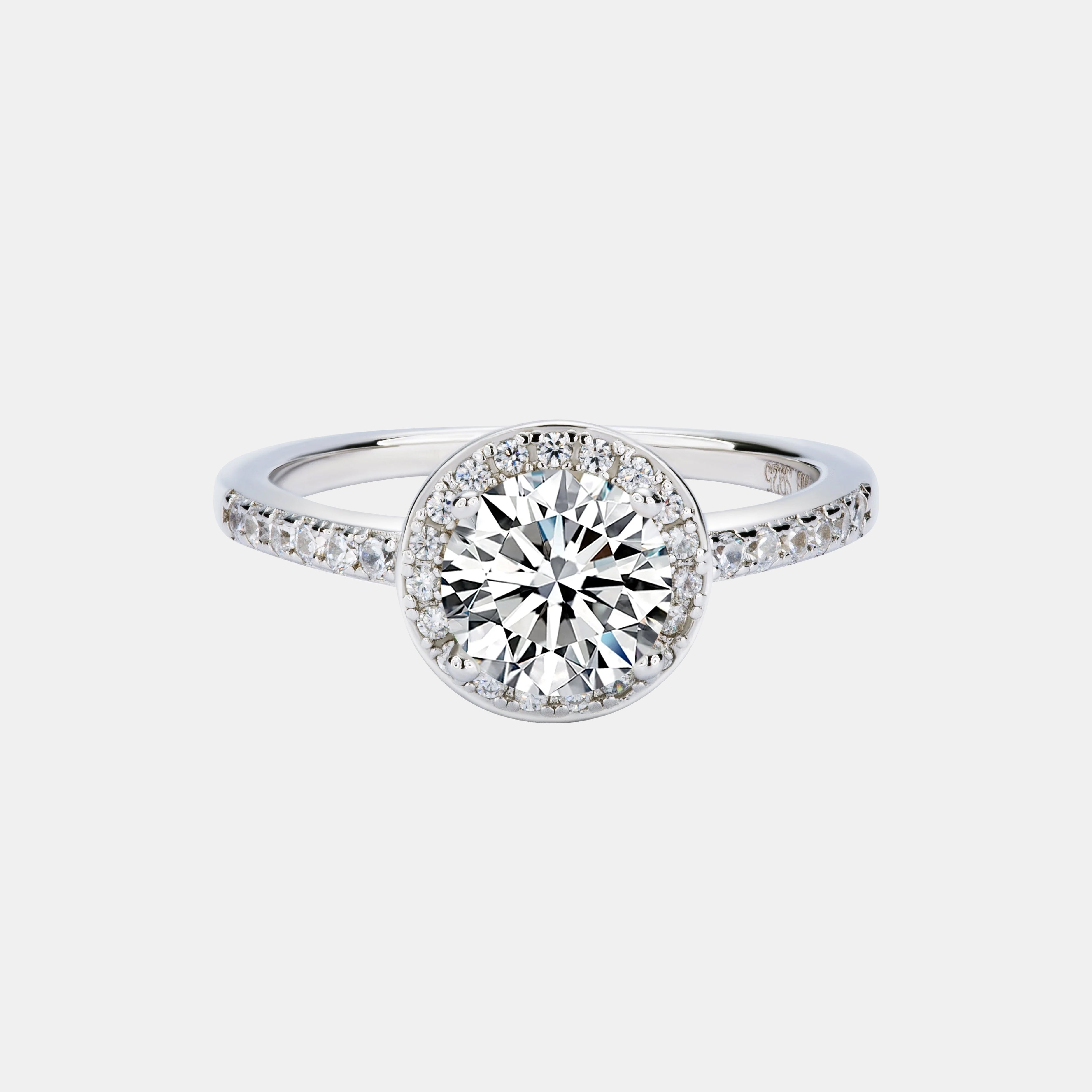 【#14】Moissanite Everyday Rings 1 & 2 ct Round-Cut 925 Sterling Silver
