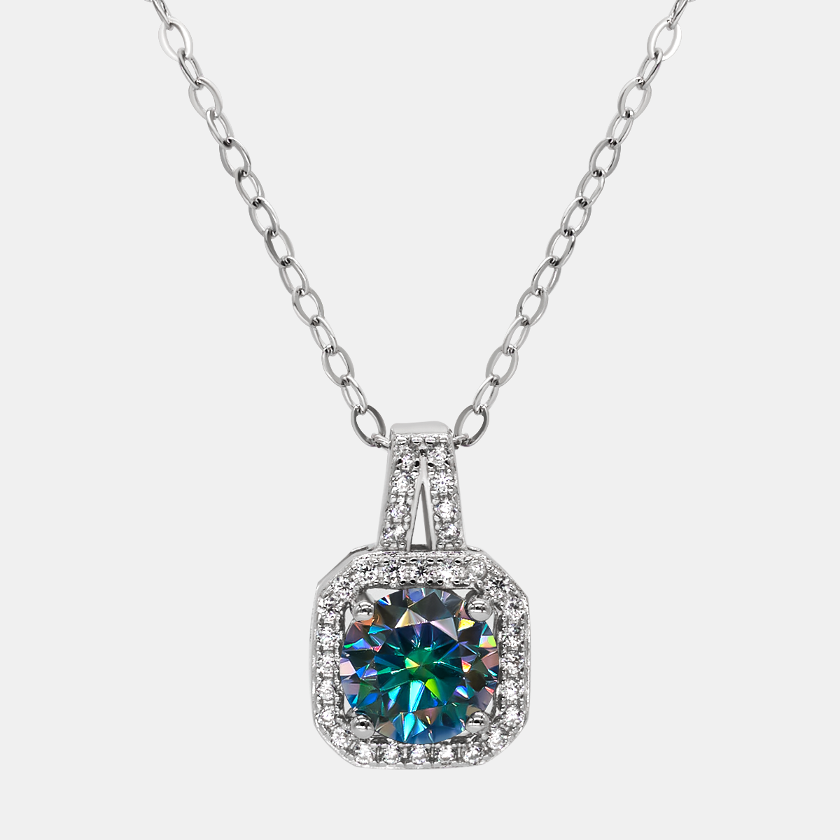 【#220】925 Sterling Silver Aurora Moissanite Jewelry Set