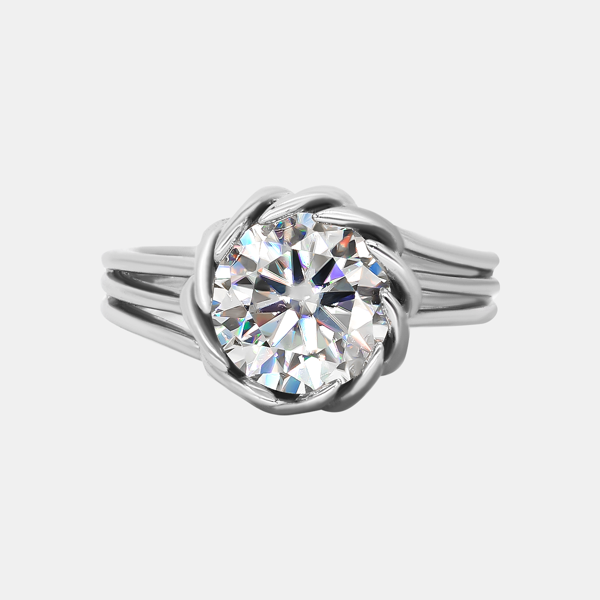 【#227】3CT 925 Sterling Silver Moissanite Rings