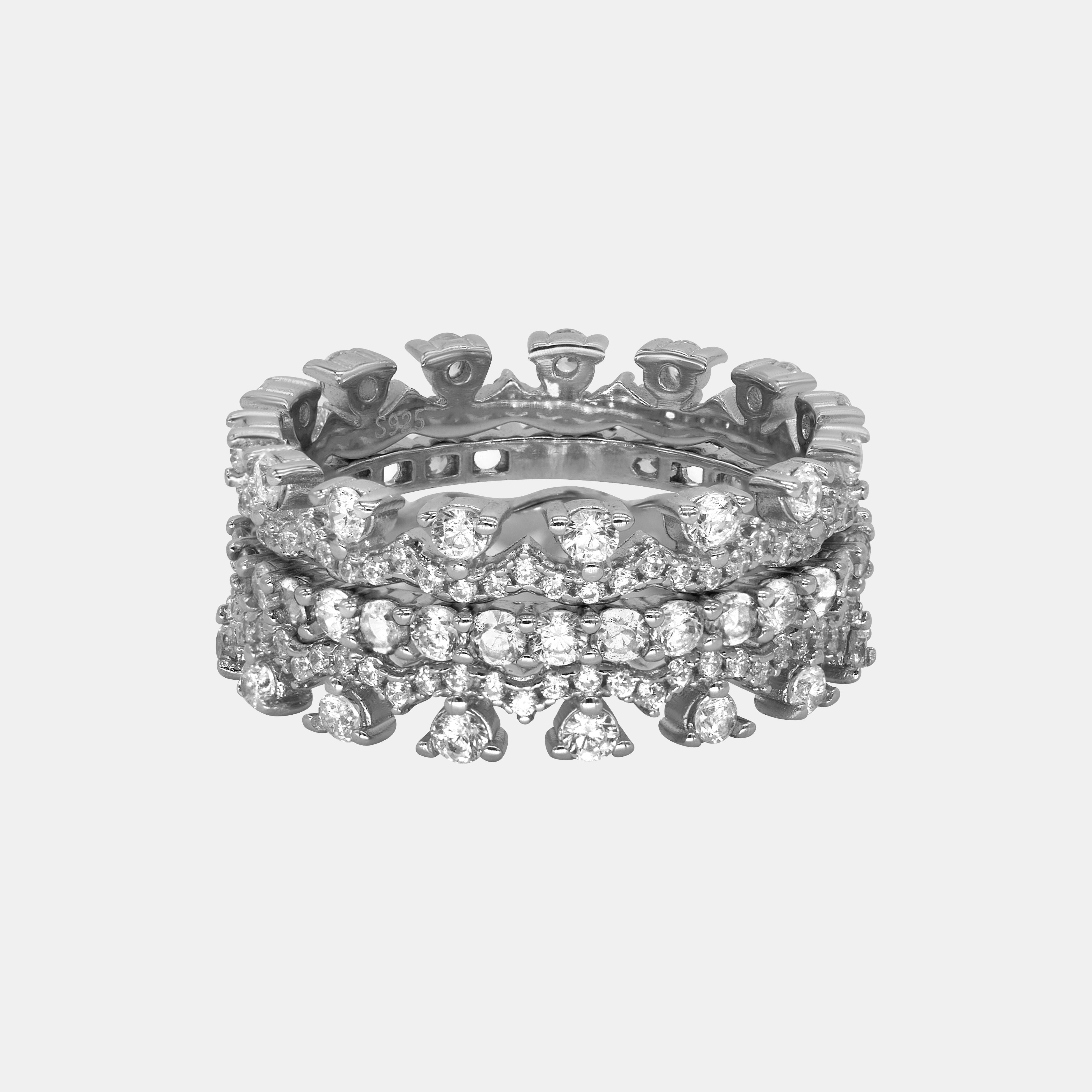 【#275】925 Sterling Silver Colorful Combination Ring Set